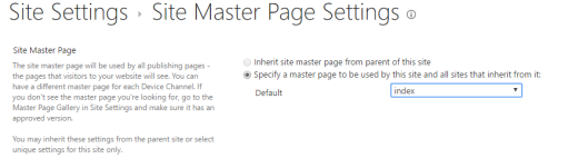 Select Master Page